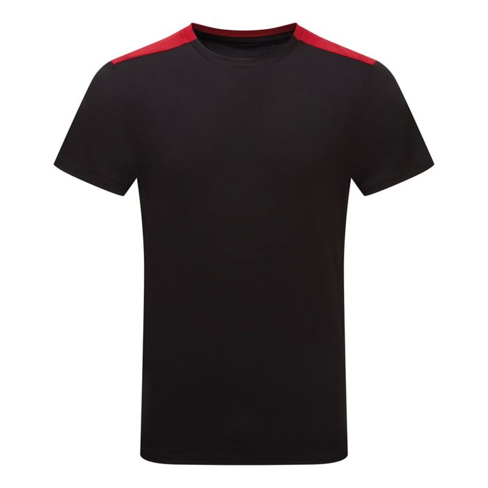 TriDri Unisex Adult Performance Contrast T-Shirt / Black/Fire Red